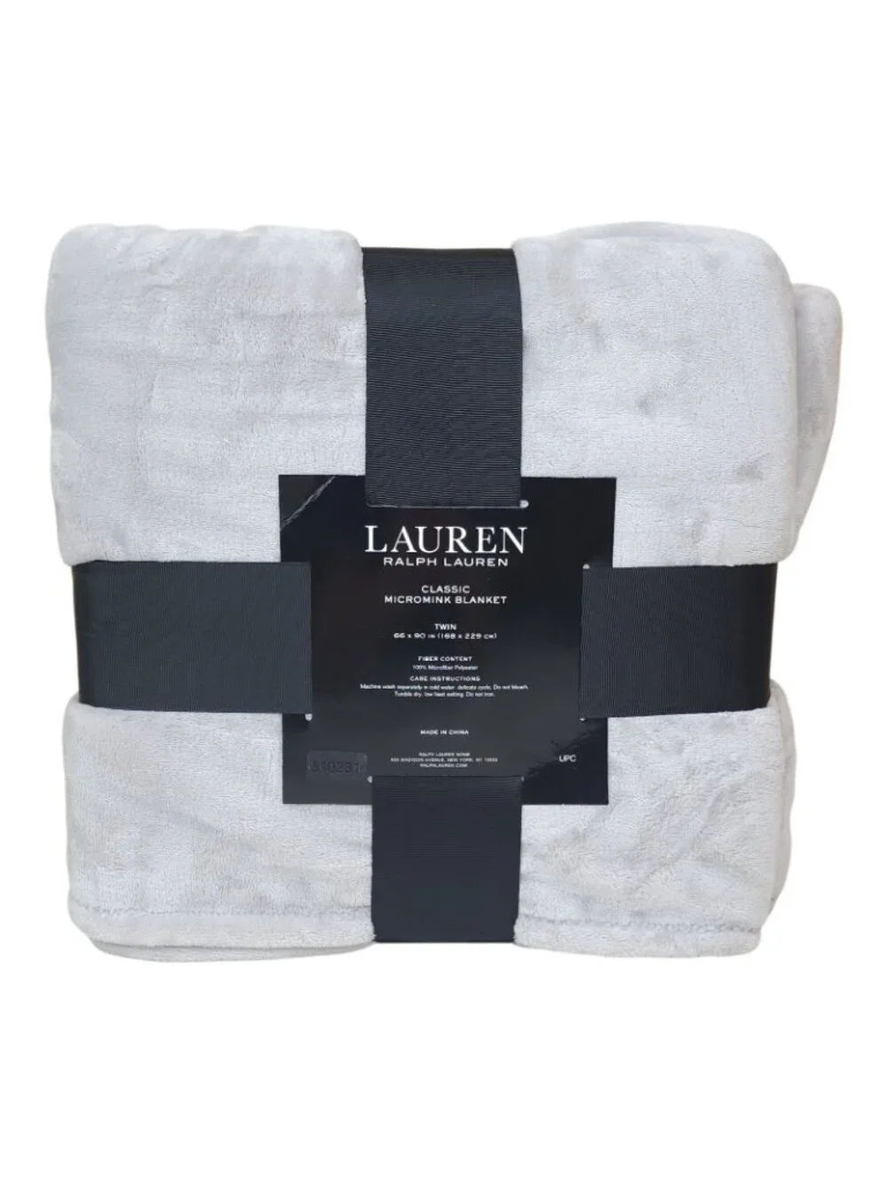 Lauren Ralph Lauren Twin Classic Micromink Blanket Luxuriously Soft 66x90 Gray
